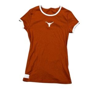 NWOT VINTAGE TEXAS LONGHORNS T SHIRT IN BURNT ORANGE/WHITE